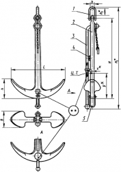 Якорь адмиралтейский 150 кг ГОСТ 760-74